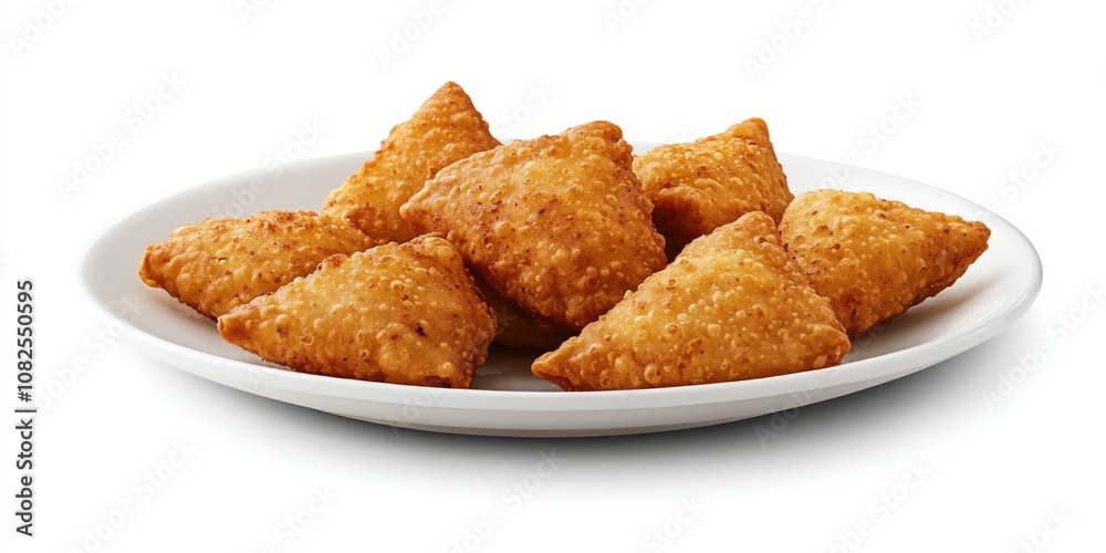 Crispy Golden Fried Chicken Tenders on a White Plate Crispy Golden Fried Chicken Tenders on a White Plate