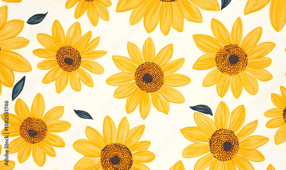 modern 2D doodle cartoon flower concept with open space for text, featuring whimsical floral and leafy elements on crisp white backgrounds.