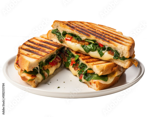 Grilled Cheese Sandwich with Spinach and Vegetables