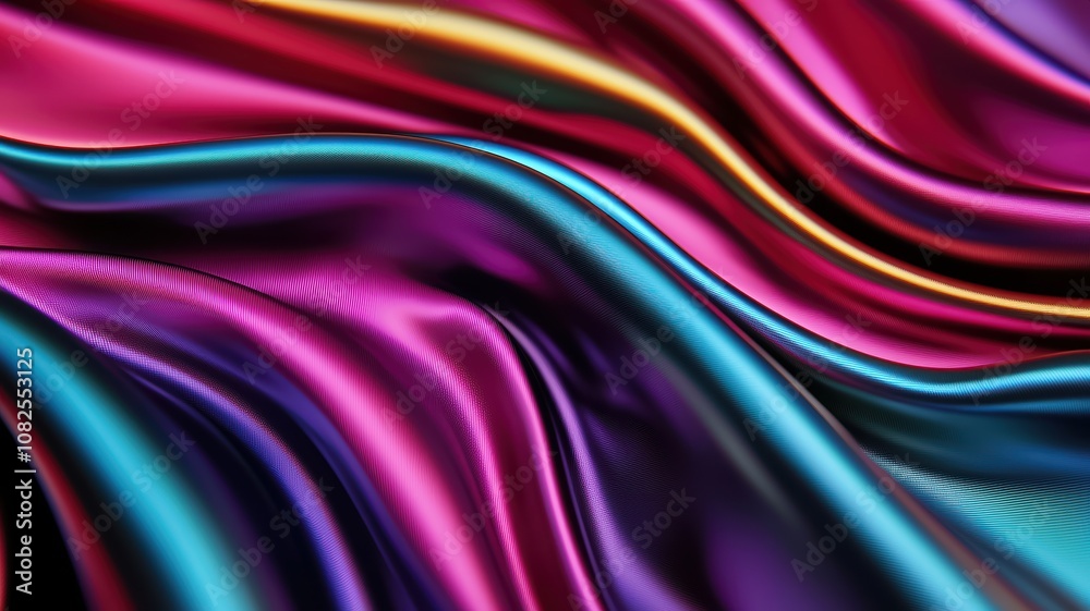 A close-up of vibrant, flowing silk fabric an array of rich colors that blend beautifully, creating a luxurious and dynamic visual texture. A close-up of vibrant, flowing silk fabric an array of rich colors that blend beautifully, creating a luxurious and dynamic visual texture.