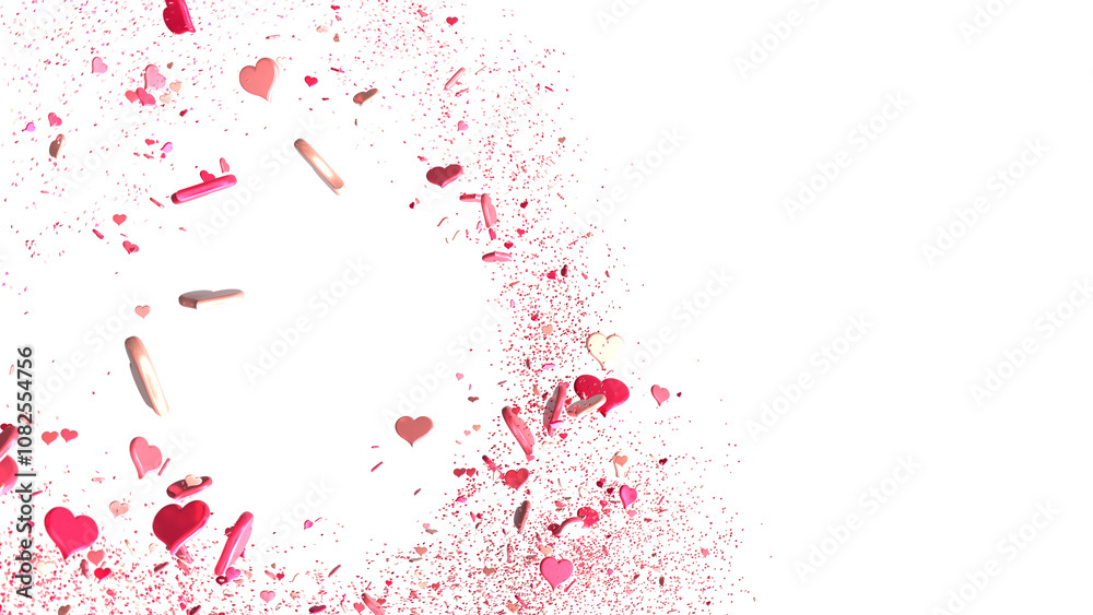 realistic isolated heart confetti on the transparent background for decoration and covering. in transparent PNG realistic isolated heart confetti on the transparent background for decoration and covering. in transparent PNG