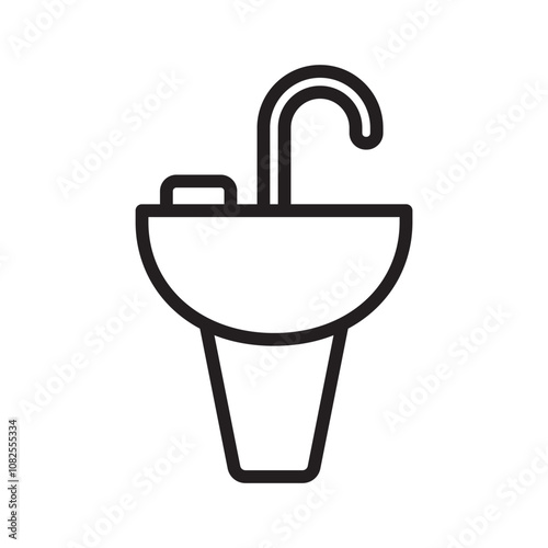 sink icon line vector design template in trendy style