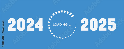 Happy New Year 2025  loading bar Design,Progress loading bar 2024 to 2025 Design