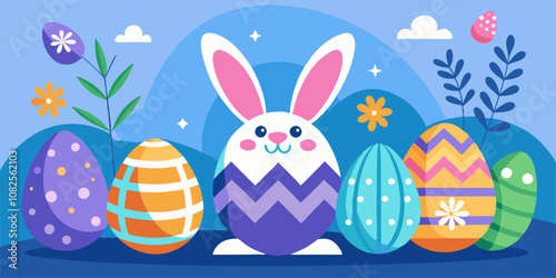 easter sunday, card with bunny, easter egg, easter sunday background