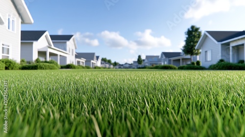 Wallpaper Mural Lush green lawn in a suburban neighborhood with houses. Torontodigital.ca