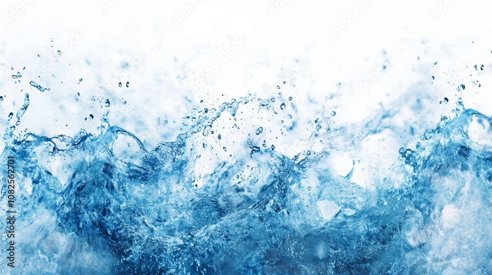 Blue Water Splash Frozen in Time Creating Dynamic Motion Effect Blue Water Splash Frozen in Time Creating Dynamic Motion Effect