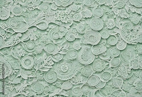Obraz na płótnie Paper style white monochrome background Abstract wallpaper in 3d paper style with doodle pattern style 3d w salonie