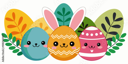 Easter Sunday, card with bunny, easter egg, easter sunday background