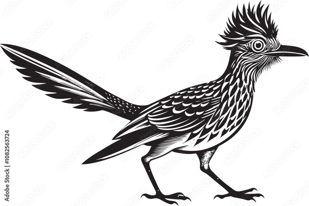 Obraz premium roadrunner bird vector illustration, printable design