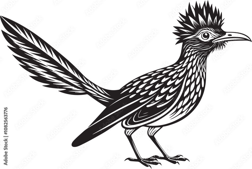 Fototapeta premium roadrunner bird vector illustration, printable design