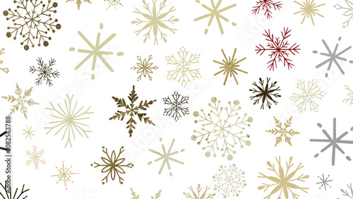 Snowflake Dance: Radiant 3D Illustration Showcasing Falling Christmas Snowflakes in Harmony