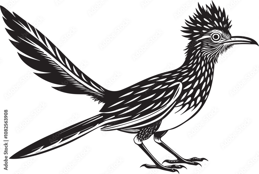 Obraz premium roadrunner bird vector illustration, printable design