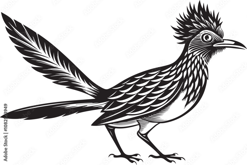 Obraz premium roadrunner bird vector illustration, printable design