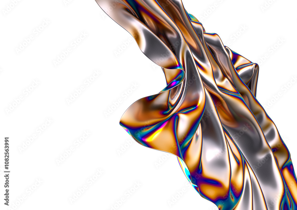Shimmering metallic fabric with iridescent hues Shimmering metallic fabric with iridescent hues