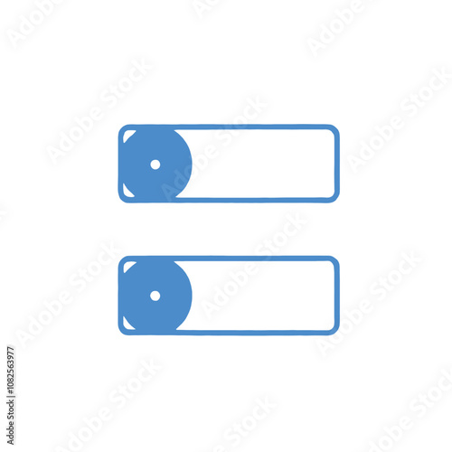 Three blue file folders or binders on a white background