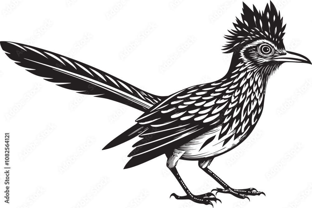 Fototapeta premium roadrunner bird vector illustration, printable design