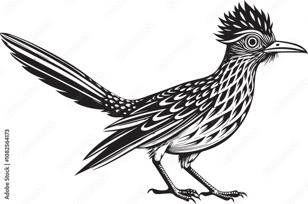 Fototapeta premium roadrunner bird vector illustration, printable design