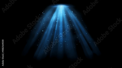 Wallpaper Mural Dark blue beam of light shining from top to bottom on a dark background, dark, blue, beam, light, shining, top. Radiant. Illustration Torontodigital.ca