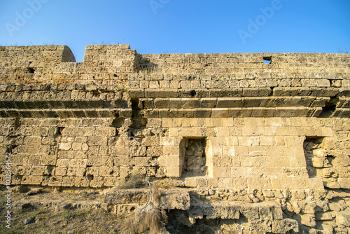 ancient ruins of the castle wall details