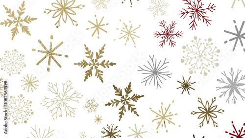 Snowflake Symphony: Mesmerizing 3D Illustration of Descending Christmas Snowflakes