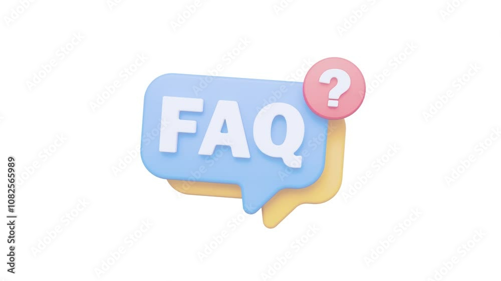 3d Animation of Frequently Asked Questions Icon with 3D Chat bubble and Question mark Icon 3d Animation of Frequently Asked Questions Icon with 3D Chat bubble and Question mark Icon