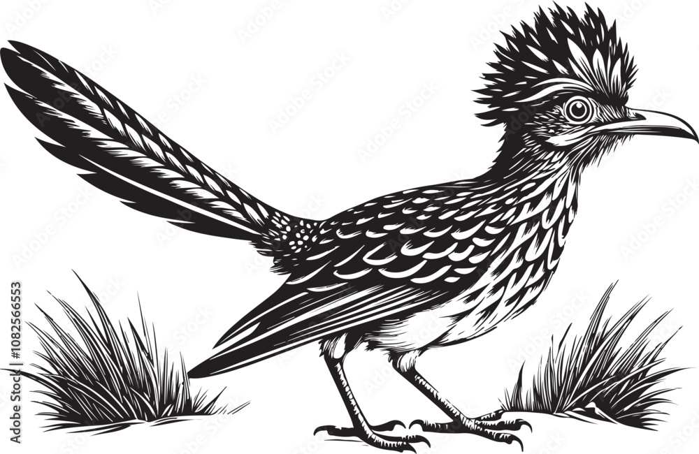 Fototapeta premium roadrunner bird vector illustration, printable design