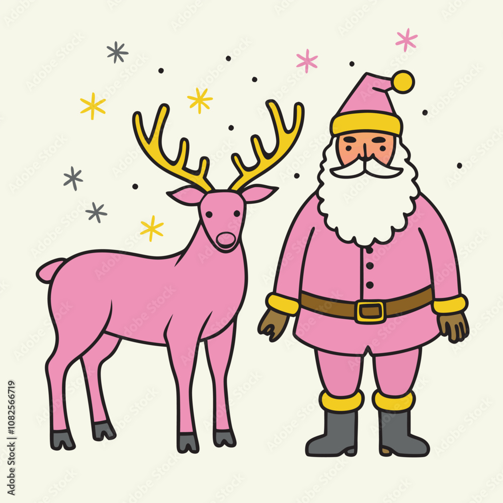 santa claus with reindeer santa claus with reindeer