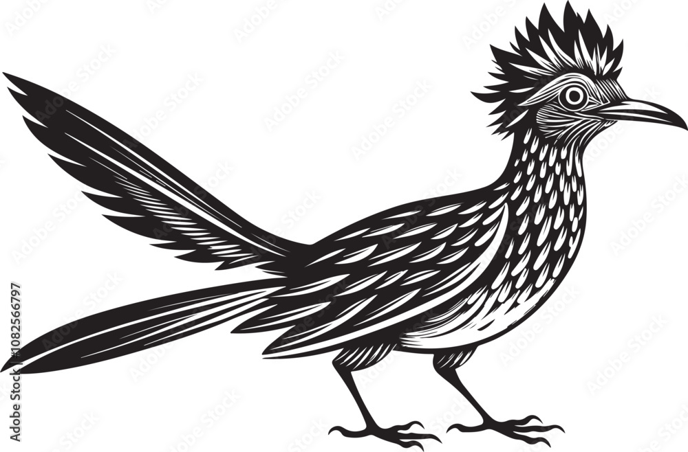 Naklejka premium roadrunner bird vector illustration, printable design