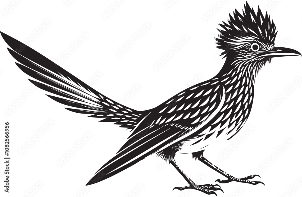 Fototapeta premium roadrunner bird vector illustration, printable design