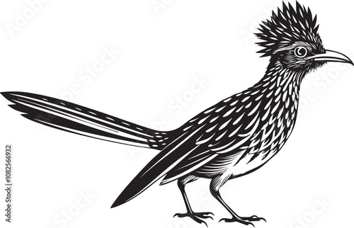 roadrunner bird vector illustration, printable design