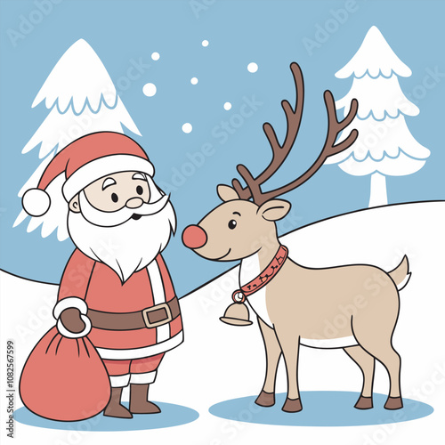 santa claus with reindeer