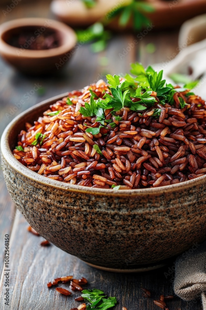 Brown Rice Bowl with Parsley Brown Rice Bowl with Parsley