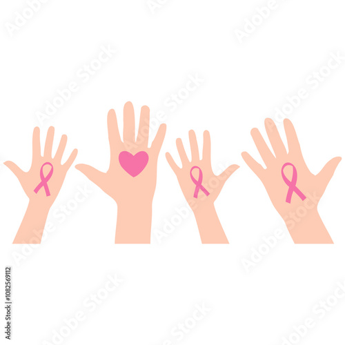 World Cancer Day. Hand with ribbon of World Cancer Day.