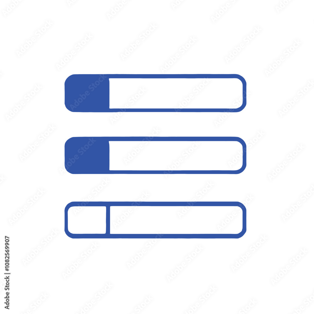 Fototapeta premium Three blue file folders or binders on a white background