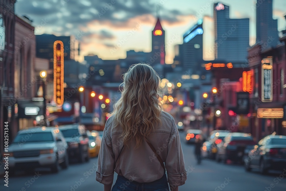 Fototapeta premium A Thoughtful of the Vibrant Cityscape in Nashville,USA