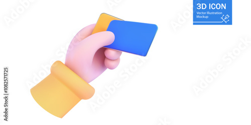 3D Illustration of a Hand Holding Credit Cards