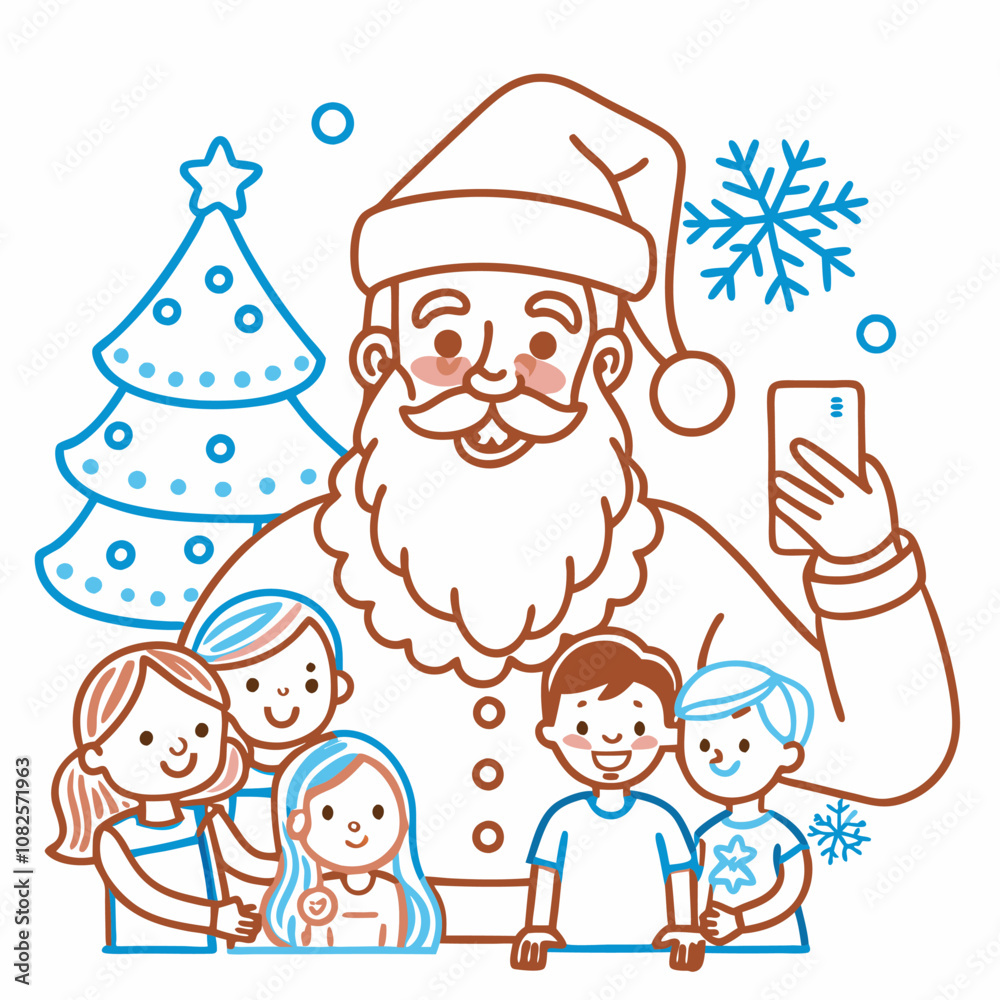 Fototapeta premium santa claus with tablet