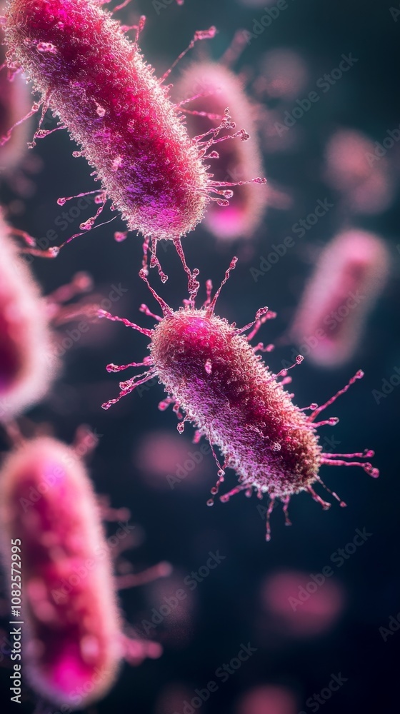 Vibrant Macro View of Bacteria Structure in Detail Vibrant Macro View of Bacteria Structure in Detail