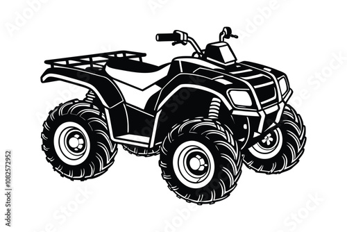 ATV Silhouette Vector - All-Terrain Vehicle Illustration, Offroad Quad Design, Adventure & Racing Art