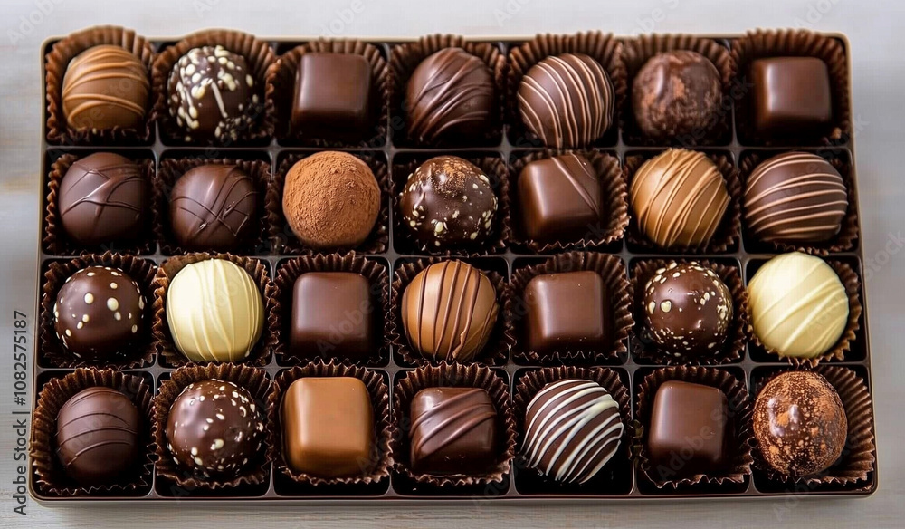 An exquisite selection of truffles and chocolates with varied textures, creamy fillings, and artistic toppings, offering a luxurious and indulgent experience. An exquisite selection of truffles and chocolates with varied textures, creamy fillings, and artistic toppings, offering a luxurious and indulgent experience.