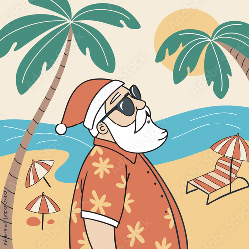 santa on the beach