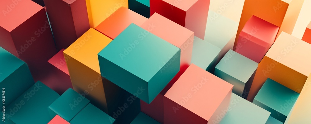 Obraz premium Colorful cubes creating abstract modern background design