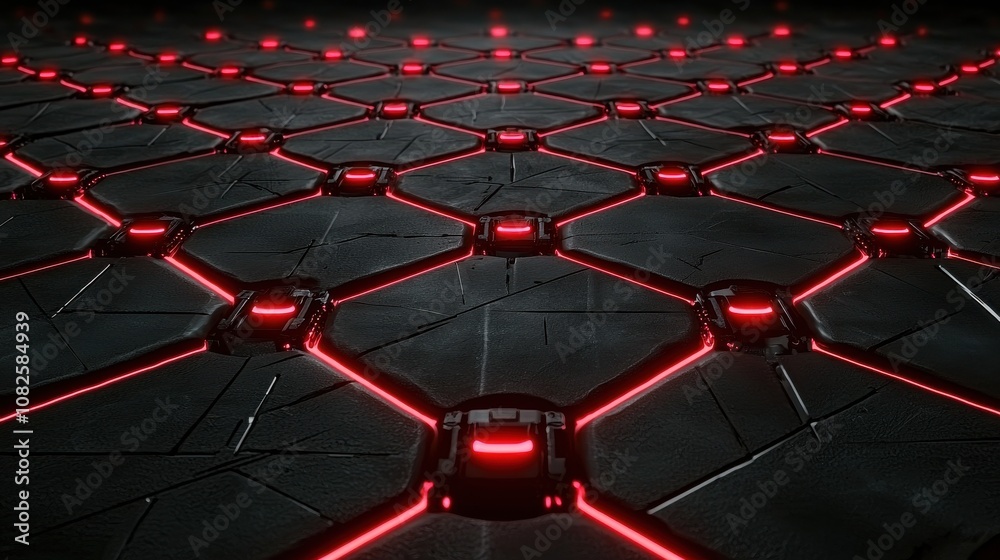 Fototapeta premium Ai-driven network security defense grid digital environment graphic visual futuristic perspective cybersecurity concept