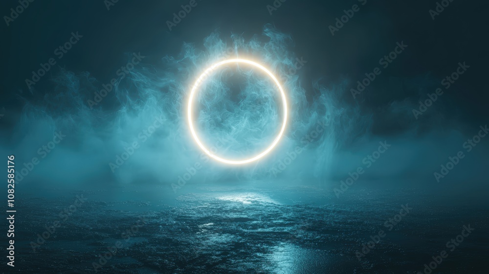 Neon ring in the clouds Neon ring in the clouds