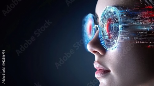 Person using face id for secure digital payment futuristic setting technology concept close-up view