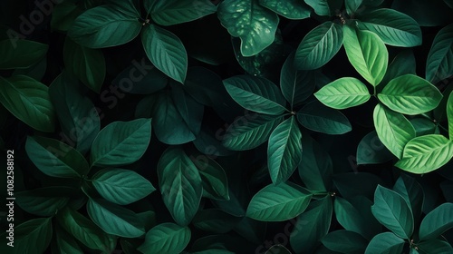 Lush green leaves background for nature inspired design and decoration photo