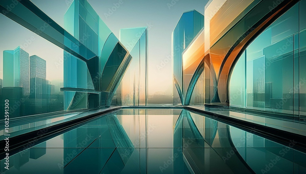 Fototapeta premium modern abstract glass architectural forms
