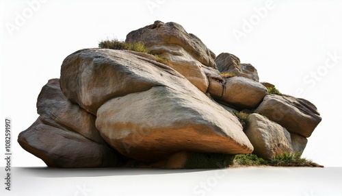 natural textured rock formation suitable for landscaping outdoor decor or nature themed designs in white background photo