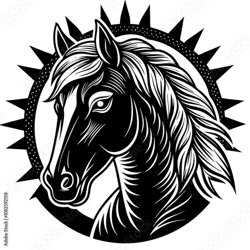 Centered Horse on White Background