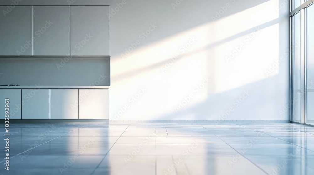 Fototapeta premium Modern Empty Kitchen with Natural Light